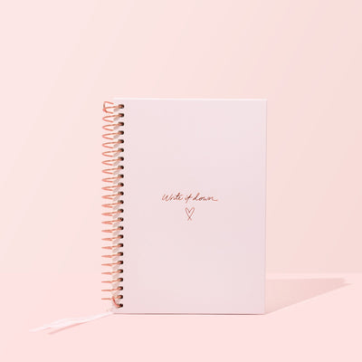 Write it Down Notebook - Blush + Rose Gold Spiral