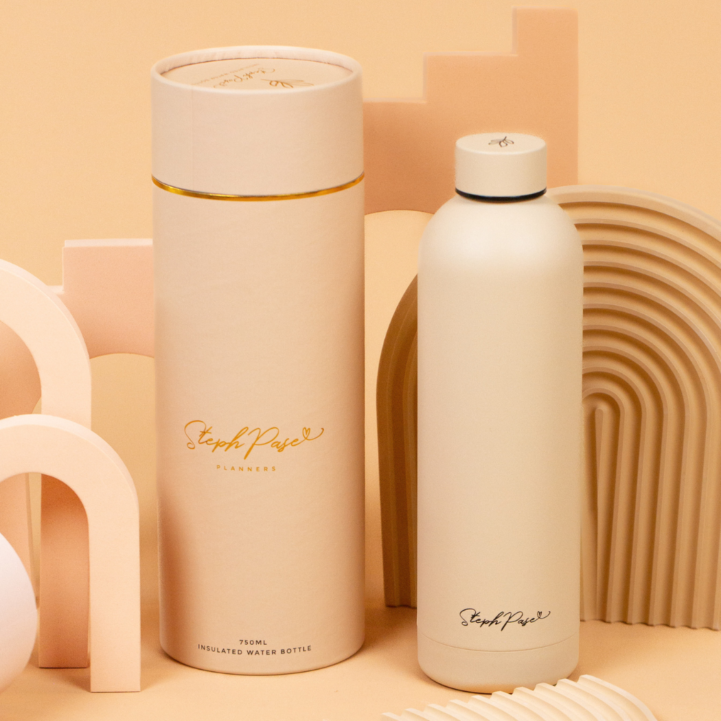 Insulated Water Drink Bottle 750ml Beige