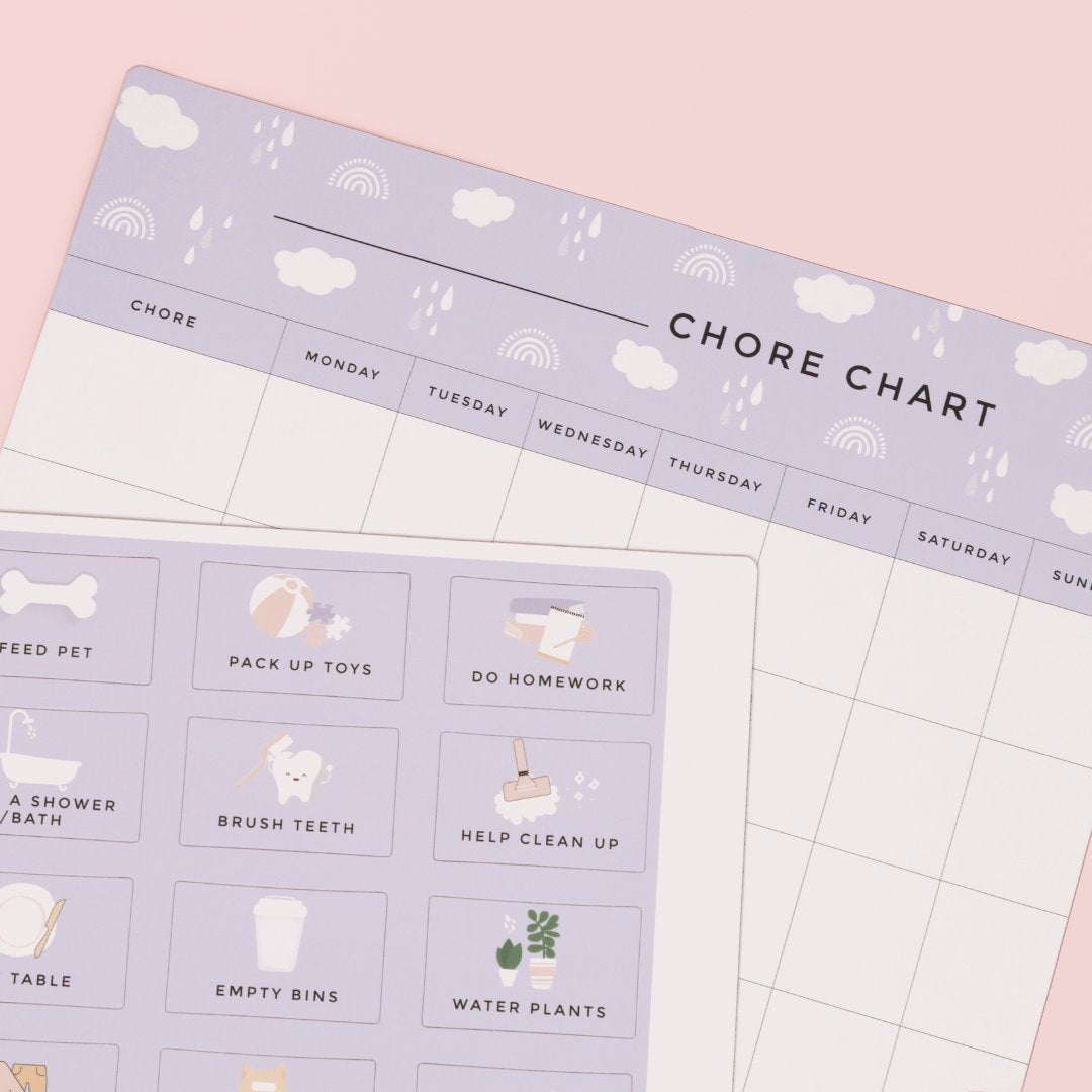 Kids Chore Chart Magnet LILAC