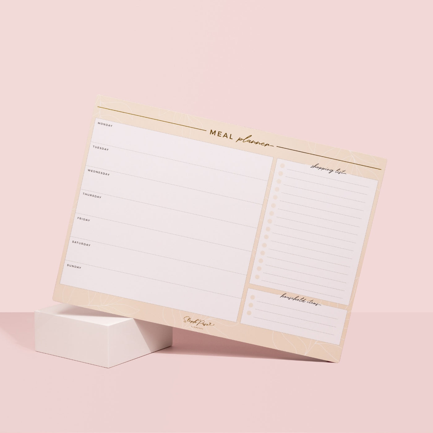 Beige Meal Planner Magnet