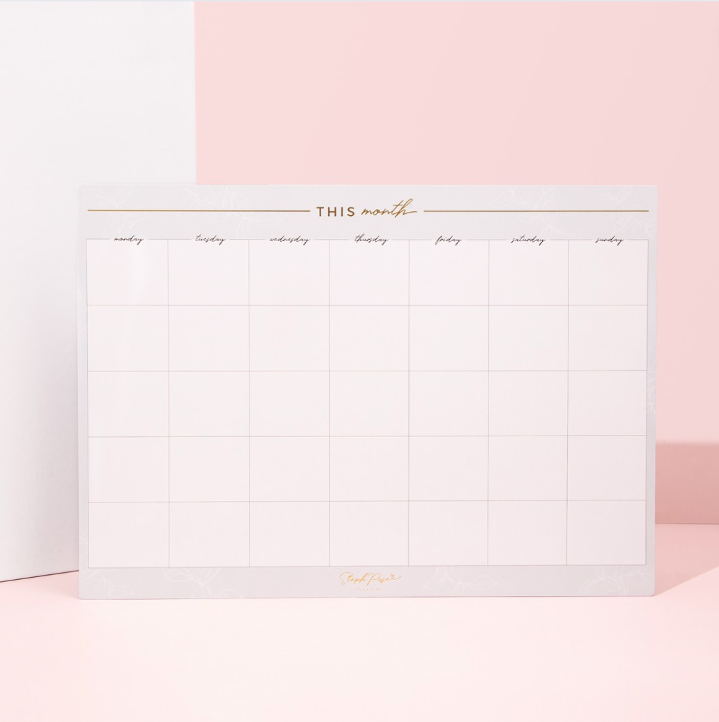 Grey Monthly Planner Magnet