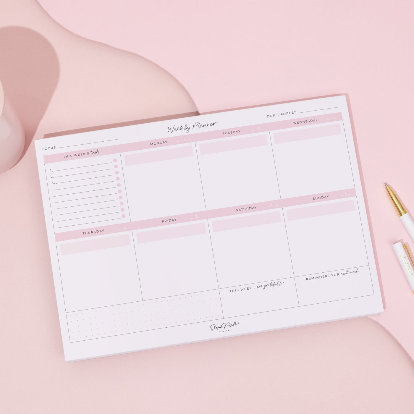 Weekly Desktop Planner Notepad - *Back soon!*