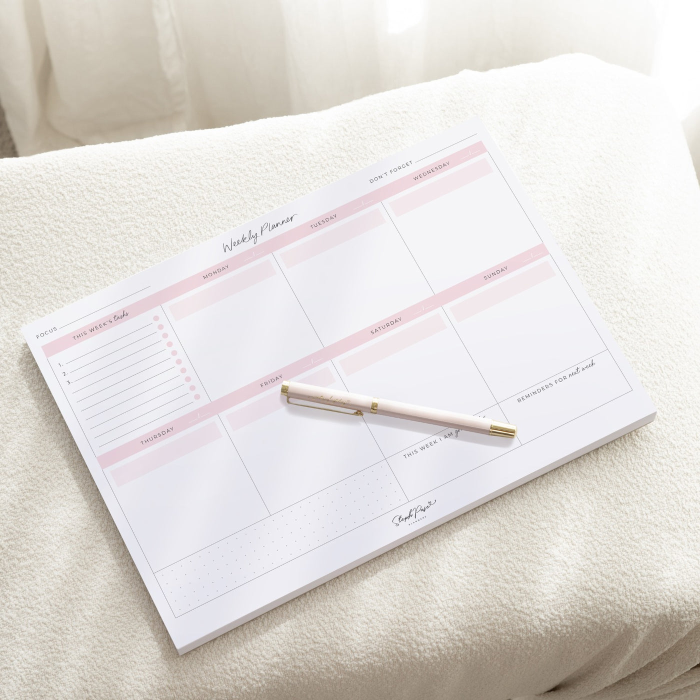 Weekly Desktop Planner Notepad