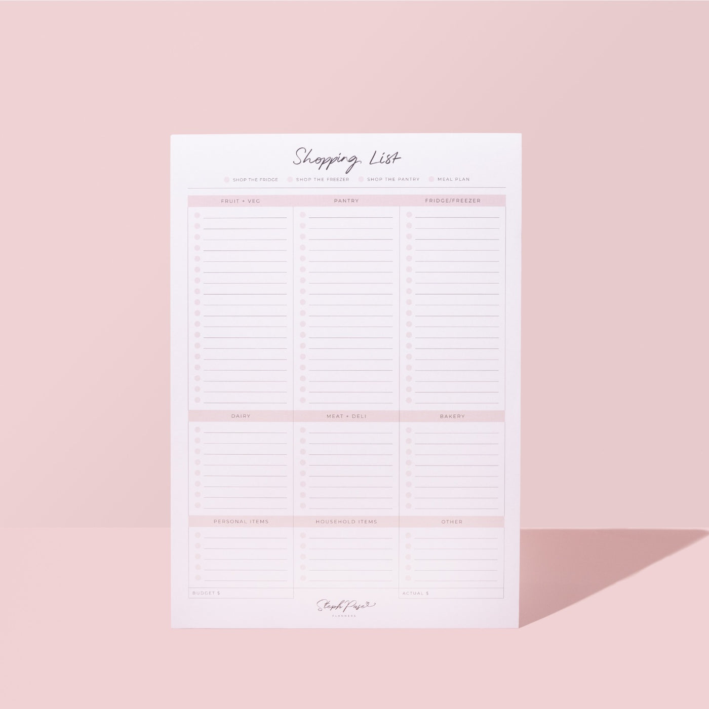 Shopping List Notepad